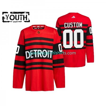 Detroit Red Wings Custom Adidas 2022-2023 Reverse Retro Rood Authentic Shirt - Kinderen